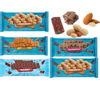 Milk Chocolate Bars - 60g - Classic Milk, Crunch with Puffed Rice, Almond Chunks & Peanut Butter Flavors - Mbst (5 x Pack, Random Mixed)