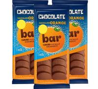 Milk Chocolate Bundle, Festive Bars with Real Orange Oil, 3 Pack, 90g Each, with Thank You Card