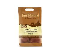 Milk Chocolate Coated Brazils 80g (Just Natural Wholesome)