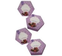 Milk Chocolate Covered Turkish Delight - Rose Flavour - Traditional Sweet Treat Gift Box - Hexagon Boxes - Imported Turkish Confectionery (pack of 4)