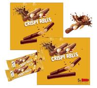 Milk Chocolate Crispy Rolls Snack Bar 5 Pack Multipack 112.5g -Pack of 02 - Wafer Fingers with Caramel-Flavoured Filling - Tix