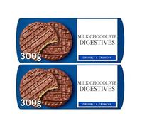 Milk Chocolate Digestives Biscuits, Crumbly & Crunchy, 300g, Suitable for Vegetarian, Pack of 2
