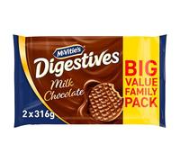 Milk Chocolate Digestives Biscuits Twin Pack 2x316g (Pack Of 2) Delicious "Taste the sweetness in every bite" Tasty And Twisty Treat