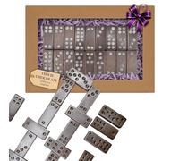 Milk Chocolate Domino Gift Set | Handmade Domino Game of 21 Pieces in Gift Box | Fun Present for Men Women Kids | Birthday Christmas Father’s Day Treat
