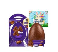 Milk Chocolate Easter Egg 245g Gift Pack with Classic Milk Bar - Easter Treat for Children & Adults - Great for easter egg hunt.