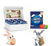Milk Chocolate Easter Mini Eggs Sharing Bag 80g With Easter Gift Box - Smooth Milk Chocolate With a Colourful Sugar Shell - smrt (10 x Bags)
