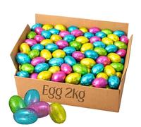 Milk Chocolate Foiled Mini Colorful Eggs Bulk | Solid Chocolate Easter Eggs | Individually Wrapped | Egg Hunt, Party Favours & Pick n Mix (2Kg Egg)