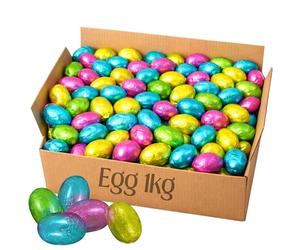 Milk Chocolate Foiled Mini Colorful Eggs Bulk | Solid Chocolate Easter Eggs | Individually Wrapped | Egg Hunt, Party Favours & Pick n Mix (1Kg Egg)