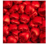 Milk Chocolate Hearts 500g - Red foil Mothers Day Chocolates - Creamy Wedding Party Table Favours - Ideal for Parties, Birthdays, Anniversaries, Valentine's Day
