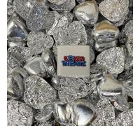 Milk Chocolate Hearts Bundle 50x Silver Foil Wrapped Valentines Mothers Day Chocolate Hearts Love Heart Chocolates Boxed Treatz