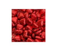 Milk Chocolate Love Hearts - Bulk Red Foil Wrap Milk Chocolate 500g -Valentine and Mother's Day Gift - Approx 70 Individually Wrapped Milk Chocolate Hearts