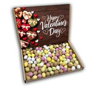 Milk Chocolate Mini Eggs Happy Valentines Day Sweets Gift Box Hamper (RUSTIC VALENTINES FRONT)
