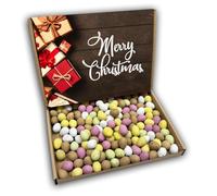 Milk Chocolate Mini Eggs Merry Christmas Sweets Gift Box Hamper (RUSTIC CHRISTMAS)