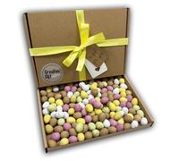 Milk Chocolate Mini Eggs Sweets Gift Box Hamper For Any Occasion (Brown Box, Yellow Ribbon)