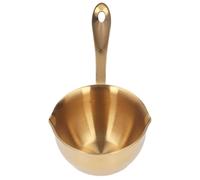 Milk Chocolate Pan, Ergonomic Portable Stainless Steel 2 Spout Hot Oil Pan for Kitchen (Gold)