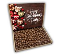 Milk Chocolate Peanuts Happy Valentines Day Sweets Gift Box Hamper (RUSTIC VALENTINES FRONT)