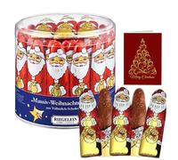 Milk Chocolate Santa Claus Tub - 65 Pieces Festive Solid Chocolate Santa - Traditional Christmas Gifts Treat for Kids & Adult Stocking Filler, Christmas Eve Box Filler