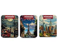 Milk Chocolate Tin Pack of 3 - 50 g Each Tin, Gourmet Chocolate Inspired by Iconic Cities "New York", "London" and "Paris" - Product from Portugal