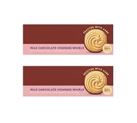 Milk Chocolate Viennese Whirls, Buttery Biscuit Swirls Coated in 25% Milk Chocolate, Suitable for Vegetarians, 150g,Pack Of 2