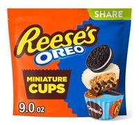 Milk Chocolate & White Creme Cups Filled With Peanut Butter & Cookies Pieces Miniatures Stand Up Bag, 9oz (255g)