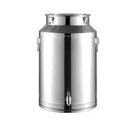 Milk Churn Pot Stainless Steel Milk Can Wine Bucket Heavy Duty Transport with Sealed Lid Spigot Canister Dairy Pot(48l)