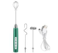 Milk Coffee Frother Electric Milk Frother Handheld Whisk USB Charger Stainless Steel Mixer Coffee Drink Mixer Foamer(Grün)