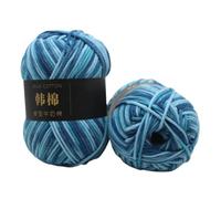Milk Cotton Yarn, 50g, DIY Hand Knitting Baby Wool Craft Shawl Scarf Crochet Thread Supplies, Smooth Soft Milk Cotton Yarn for Crochet Knitting Pack Variety Colored (Deep Blue)
