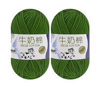 Milk Cotton Yarn for Crocheting, 2 x 50g Milk Cotton Yarn 5 Ply Chunky Knitting Yarn Solid Color Soft Comfortable Crochet Yarn for Hand Knitting Baby Socks Hats Dolls