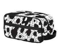 Milk Cow Print Travel Toiletry Bag for Men ，Black Cow Print Hanging Dopp Kit - Waterproof Shaving Bag Bathroom Bags Wash Bag for Toiletries Accessories