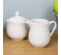 Milk Creamer Jug & Sugar Bowl Set White Porcelain Cream Serving Jug Sugar Pot