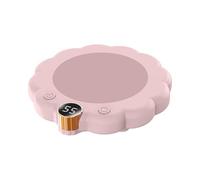 Milk Cup Warmer | ABS Plug Chinese Standard White Pink | Three Levels Digital Screen Intelligent Heating Stand | Automatic Timer Thermal Distribution Office Home Work