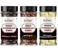 Milk+Dark+White Chocolate Chips | Ideal for Baking & Garnishing | 3x100g |