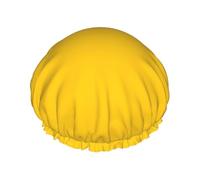 Milk Duck Yellow Shower Cap for Women Reusable Waterproof Shower Bonnet Double Layer Large Bath Cap Washable Elastic Band Bath Hair Hat for Long Hair, Braids, Men