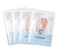 Milk Exfoliating Foot Mask - 3D Hydrating & Moisturizing Foot Dead Skin Peeling Mask for Dry, Cracked Skin | Feet Milk Mask 4PCS Skincare for Women
