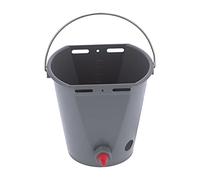 Milk Feed Bucket Feeder Large Capacity 8L with 4 Nipples Check Valves Livestock Plastic Feeding Equipment for Farms Animal Husbandry Gray Food Grade Plastic 30x28x23 6cm (For sheep)