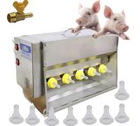 Milk Feeder for Piglets and Lambs, Automatic Double-Sided Nursing System with 10/14 Nipples and Constant Temperature Feature, Sound Alert Included
