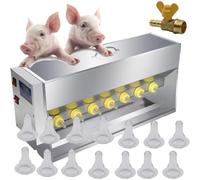 Milk Feeder for Piglets and Lambs, Automatic Double-Sided Nursing System with 10/14 Nipples and Constant Temperature Feature, Sound Alert Included