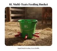 Milk-Feeding Bucket with Feeding Tips, style to 1 | Large Capacity, Lamb Feeding Bucket with Five feeding tips, Clear Volume Markings, Five Teat Feeder, for Farm, Pen, Lambs