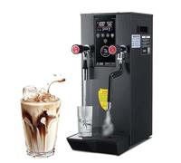 Milk Frother,3.2gal Commercial Electric - 3000W Steam Boiling Water Machine - LED Display - Hot Water Dispenser for Espresso Coffee Milk Tea - Stainless Steel Electric Foam Making Machine,B