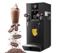 Milk Frother，3000W Commercial, 12L Full-Automatic Steam Boiling Water Frothing Machine, Pneumatic Tea Brewing, Microcomputer LCD Display, 360° Rotating Water Valve, Stainless Steel,Black