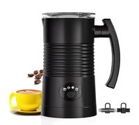 Milk Frother, 4 in 1 Electric Milk Frother and Milk Steamer, 11.8oz/350ml, Warm and Cold Foam Maker for Coffee, Latte, Cappuccino, Macchiato, Hot Chocolate (Black)