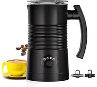 Milk Frother, 4 in 1 Electric Milk Frother and Milk Steamer, 11.8oz/350ml, Warm and Cold Foam Maker for Coffee, Latte, Cappuccino, Macchiato, Hot Chocolate (Black)
