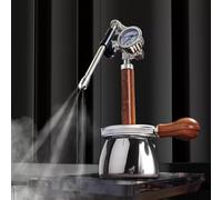 Milk Frother and Steamer for Camping - 350ml Kettle, 3-Hole Steam Nozzle, Pressure Gauge, Adjustable Angle for Frothing Milk and Boiling Water