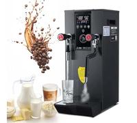 Milk Frother，Commercial, 12L Espresso Coffee Milk Foam Machine with LED Display, Steam Water Boiling Machine, 1-12hour Timing&Temp Adjust, Heavy-Duty Stainless Steel,Black