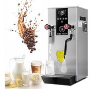 Milk Frother，Commercial, 12L Espresso Coffee Milk Foam Machine with LED Display, Steam Water Boiling Machine, 1-12hour Timing&Temp Adjust, Heavy-Duty Stainless Steel,Silver