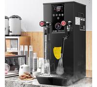 Milk Frother,Commercial Grade Steam - 2200W Automatic, 12L Large Tank, Dual 360° Valves, LED Pressure Display, Ideal for Cafés & Milk Tea Shops