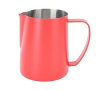 Milk Frother Cup, 480ML Stainless Steel Milk Pitcher Milk Cup Milk Steaming Pitcher Milk Frothing Pitcher Milk Frother Pitcher with Inner Scale for Latte Art (Red)