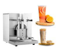 Milk Frother, Double Head Milk Tea Shaking Machine, 120W Automatic Milk Shaking Machine, 360° Rotating Swing Evenly, Intelligent Control Panel, with Anti Slip Base, for Coffee Shops, Bars, D