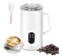 Milk Frother， Electric - 350ml Stainless Steel Automatic Hot & Cold Foamer with Touch Screen, One-Touch Mode Switching for Coffee, Latte, Cappuccino & More White