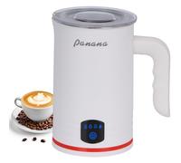 Milk Frother Electric 4 in 1 Automatic Frother and Milk Steamer, 430ml Hot & Cold Milk Warmer, Auto Shut-Off, Temprature Control for Coffee, Latte, Cappuccino (White, with Handle)